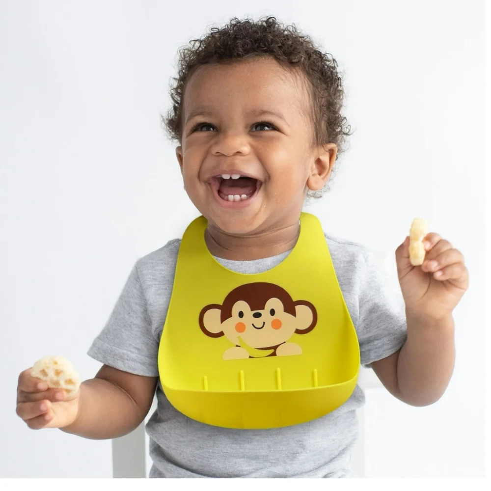 Parent's Choice Monkey Silicone Scoop Bib